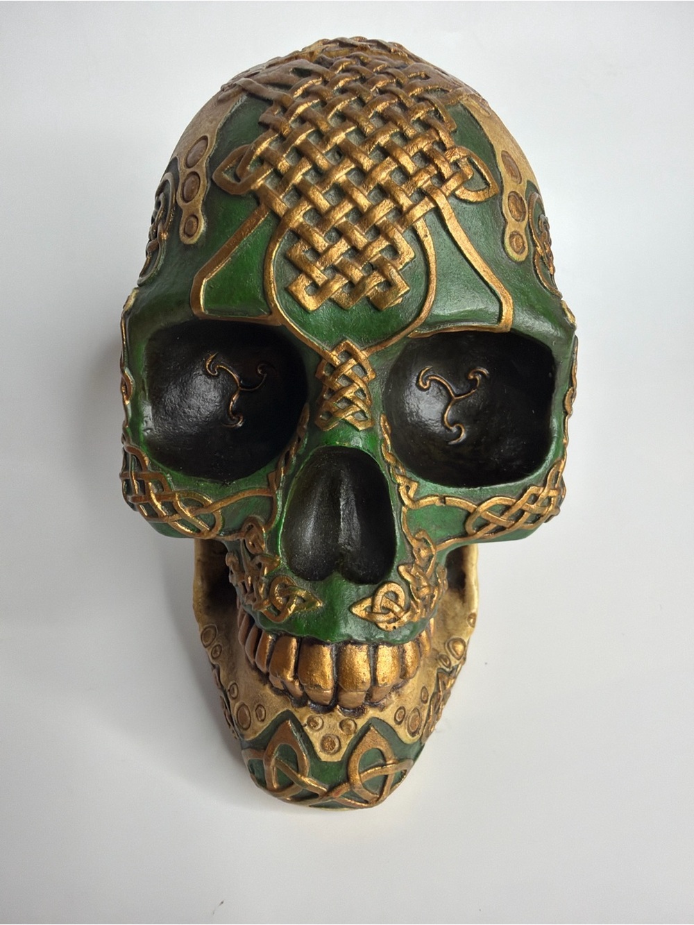 Pacific Giftware Celtic Lion Skull Coin Bank Resin Figurine